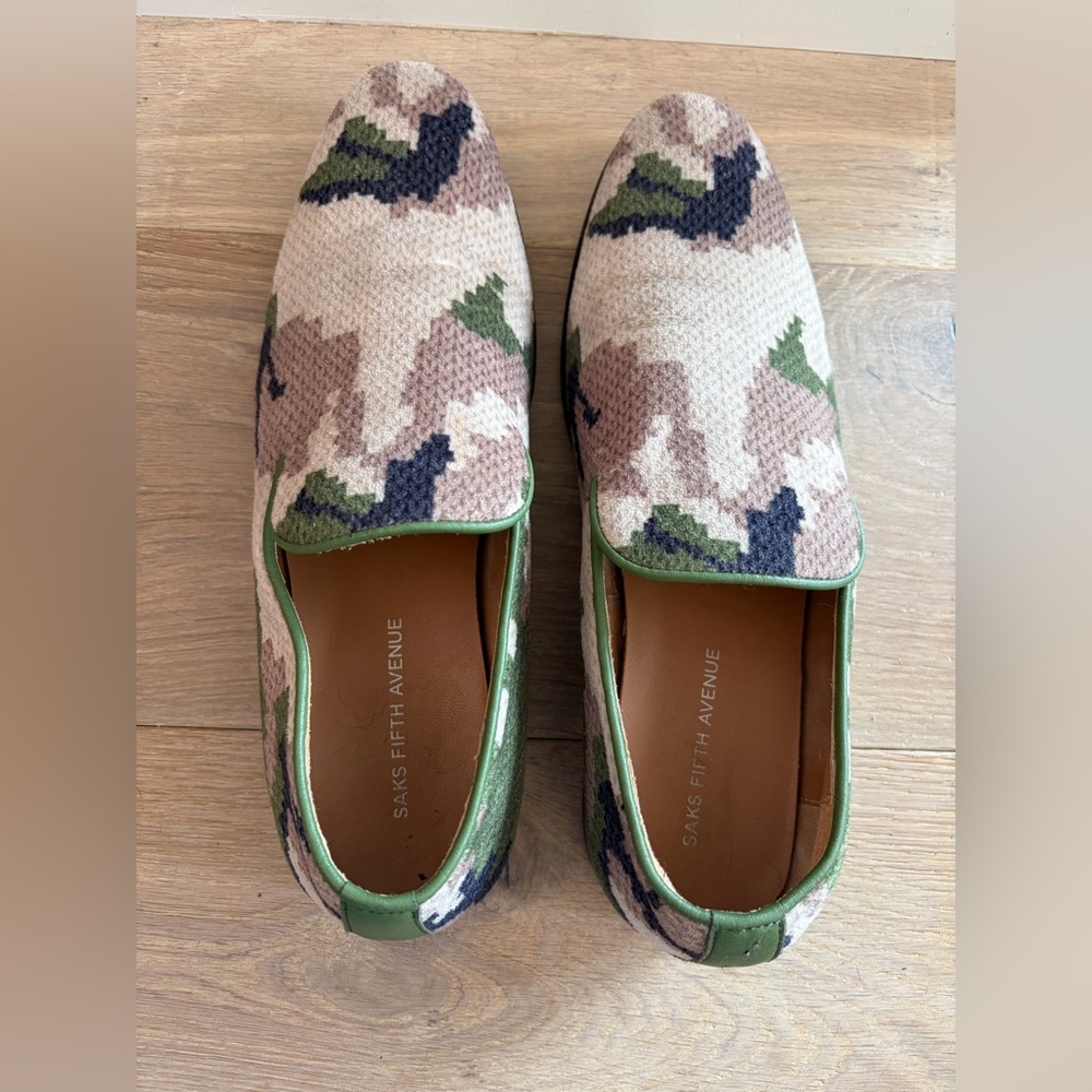 Saks Fifth Avenue Men's Skyler Camo military Loafers In Green Camo Size 8